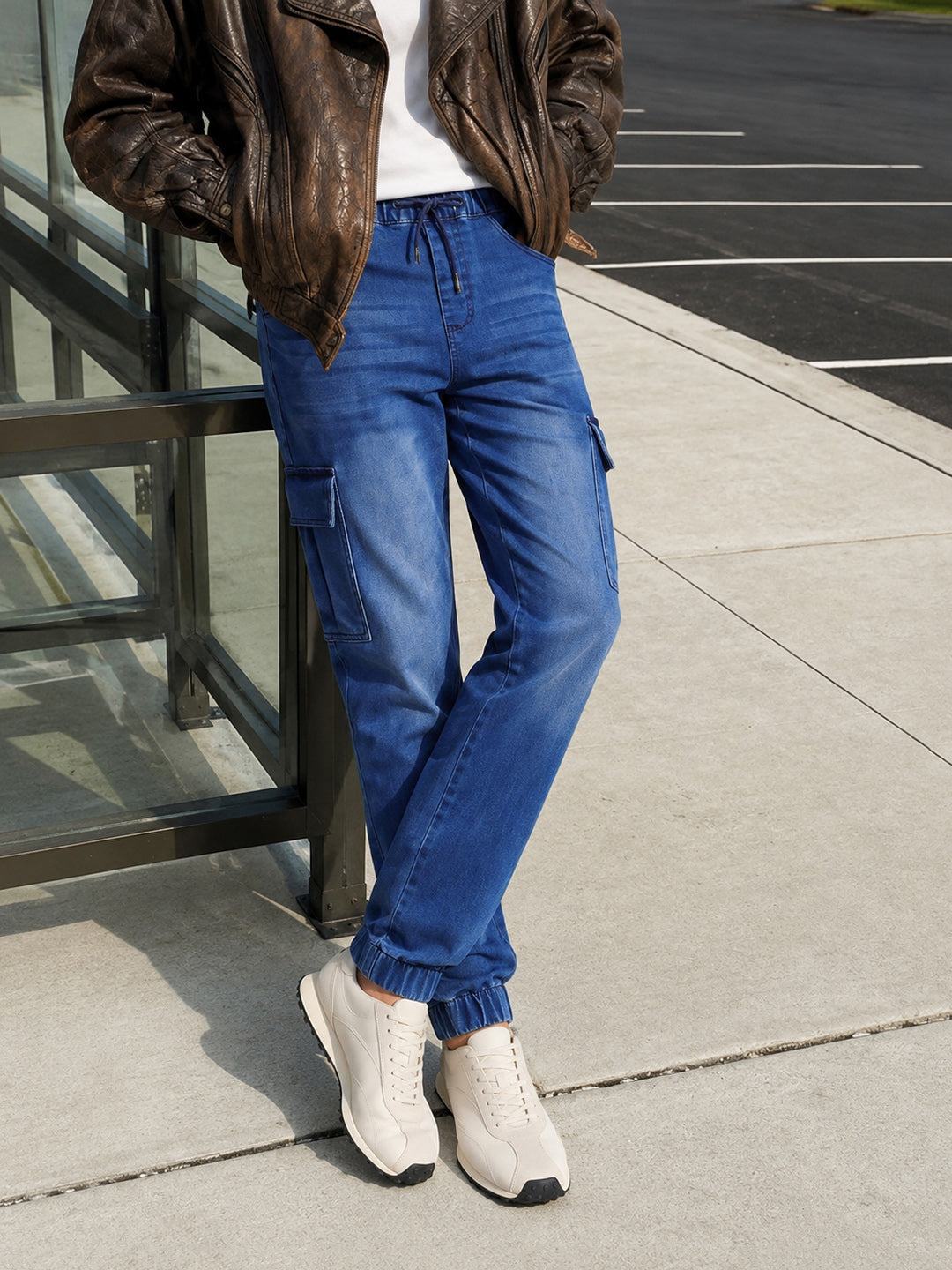 Men's Blue Regular Fit Solid Casual Wear Jeans