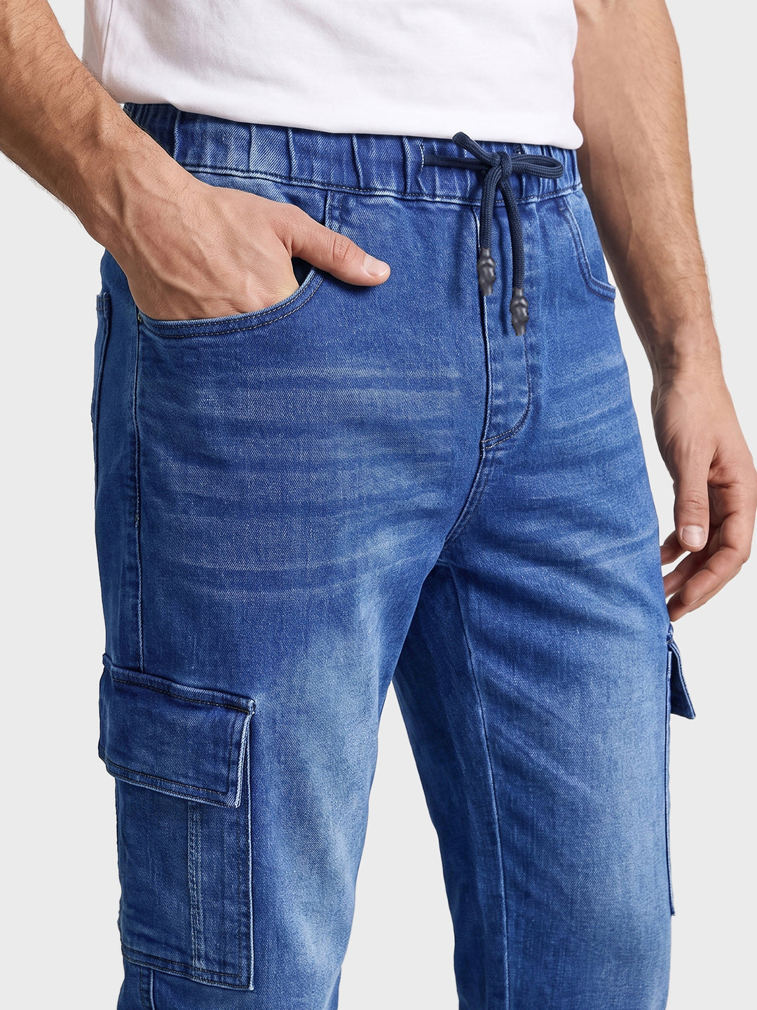 Men's Blue Regular Fit Solid Casual Wear Jeans