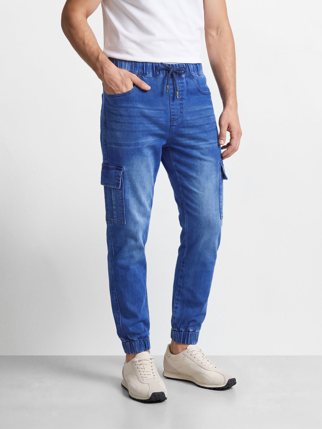 Men's Blue Regular Fit Solid Casual Wear Jeans