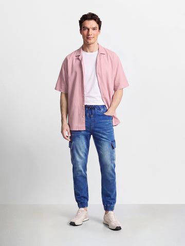 Men's Blue Regular Fit Solid Casual Wear Jeans