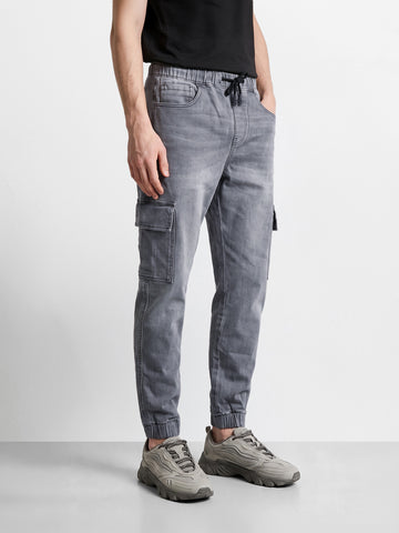 Men's Grey Regular Fit Solid Street Wear Jeans