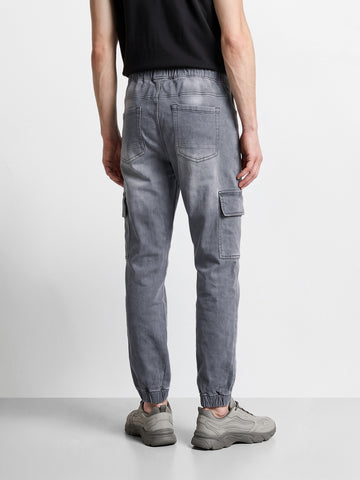 Men's Grey Regular Fit Solid Street Wear Jeans