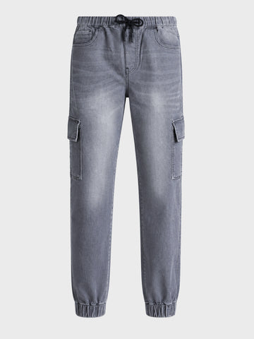 Men's Grey Regular Fit Solid Street Wear Jeans