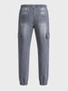 Men's Grey Regular Fit Solid Street Wear Jeans