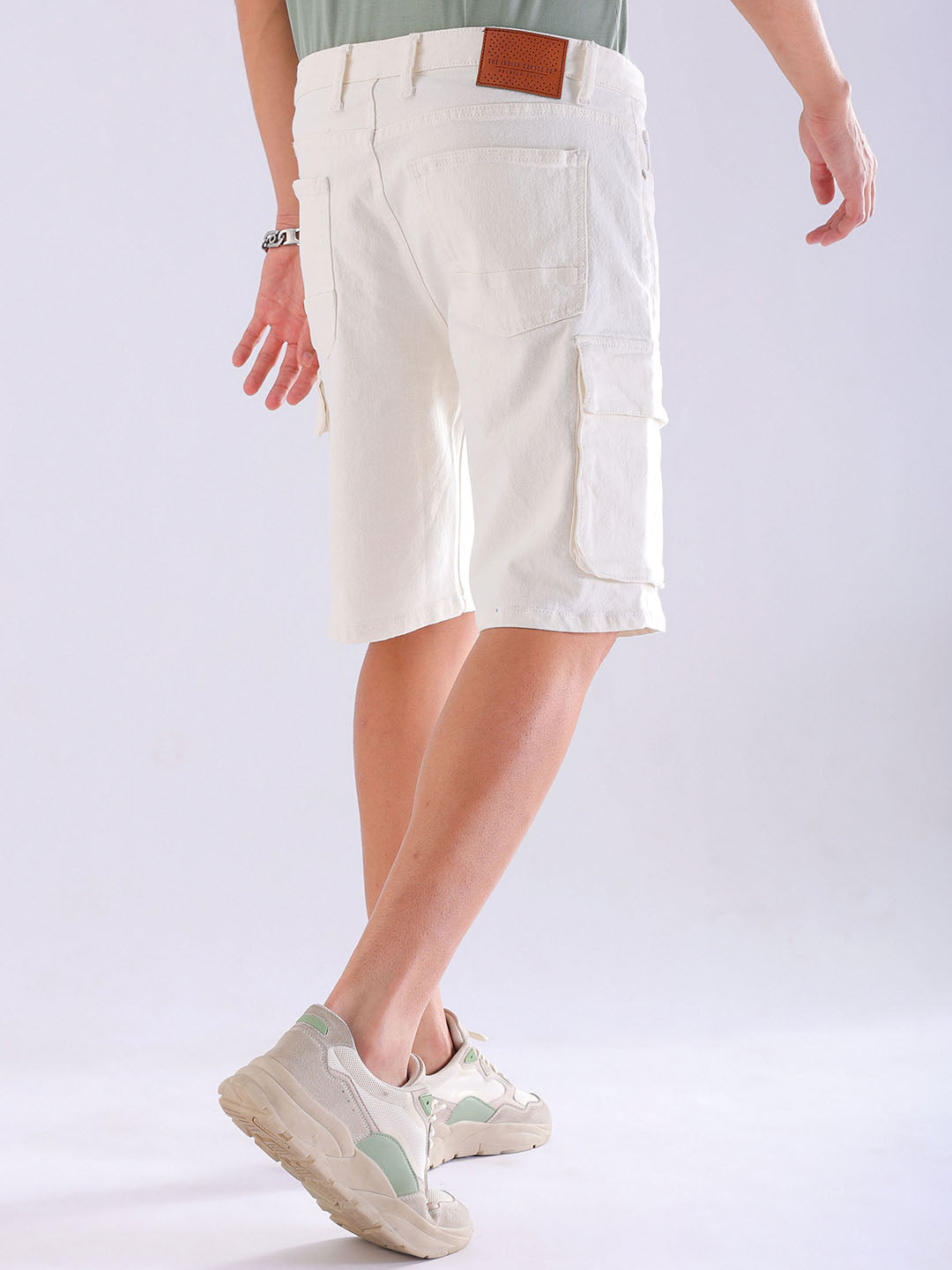 Shop Men's Solid Relaxed Fit Denim Shorts Online.