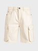 Men's White Relaxed Fit Solid Utility Shorts
