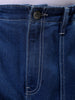 Men's Blue Baggy Solid Mid-Rise Jeans