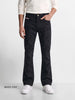 Men's Black Bootcut Fit Printed Street Wear Jeans