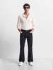 Men's Black Bootcut Fit Printed Street Wear Jeans