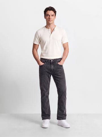 Men's Black Bootcut Fit Solid Jeans