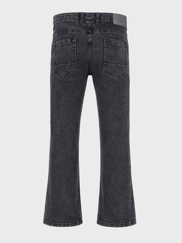 Men's Black Bootcut Fit Solid Jeans