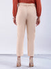 Shop Women's Beige Slim Solid Elasticated Ruffle Waist Trouser Online.
