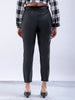 Shop Women's Black Slim Solid Elasticated Ruffle Waist Trouser Online.