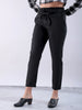 Shop Women's Black Slim Solid Elasticated Ruffle Waist Trouser Online.