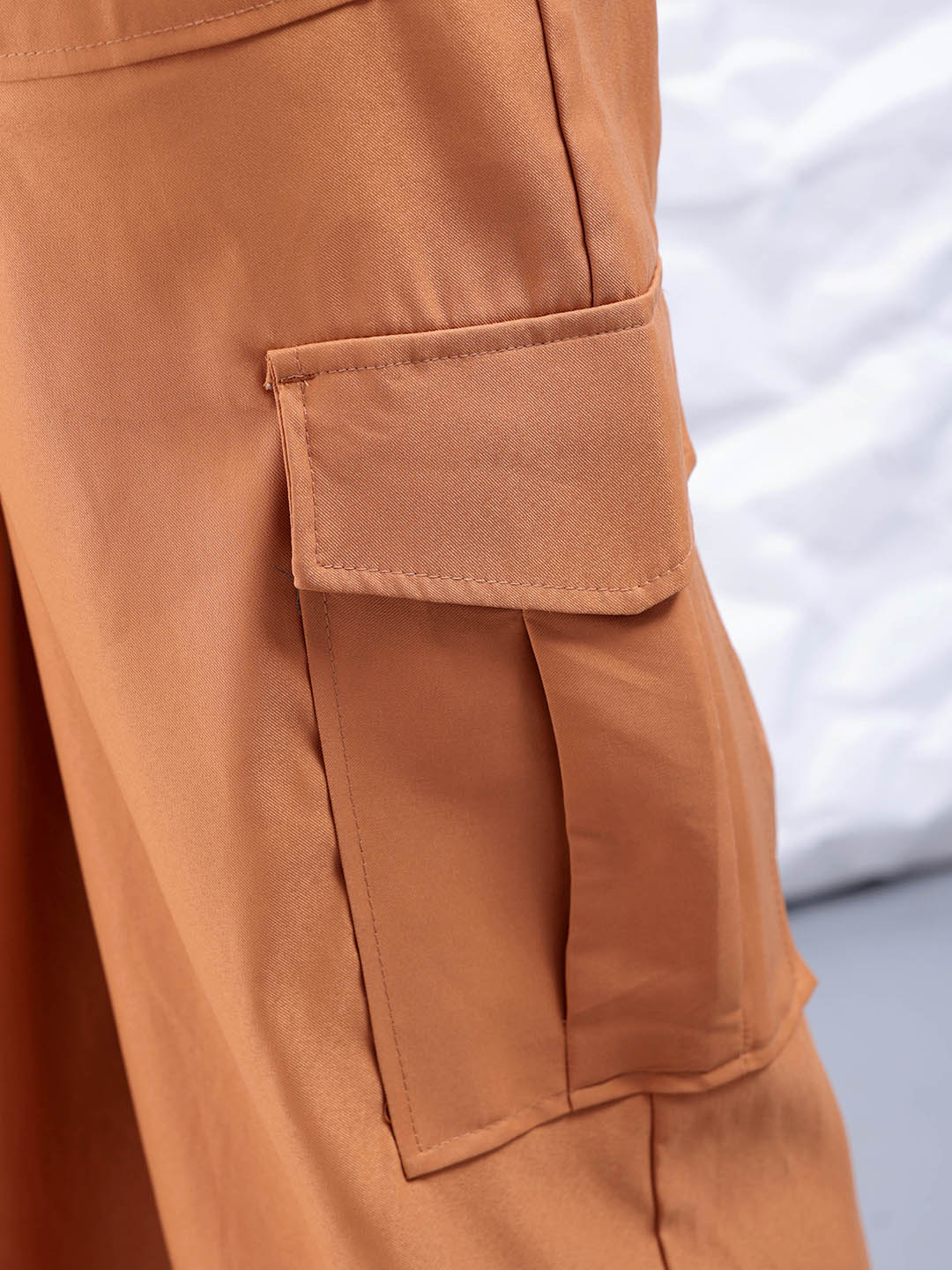 Shop Women's Yellow Flare Solid Elasticated Cargo Trouser Online.