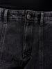 Men's Grey Baggy Solid Mid-Rise Convertible Cargo Denim