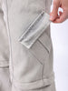 Men's Grey Baggy Solid Mid-Rise Convertible Cargo Denim