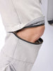 Men's Grey Baggy Solid Mid-Rise Convertible Cargo Denim
