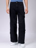 Men's Blue Baggy Solid Mid-Rise Convertible Cargo Denim