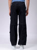 Men's Blue Baggy Solid Mid-Rise Convertible Cargo Denim