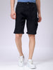Men's Blue Baggy Solid Mid-Rise Convertible Cargo Denim