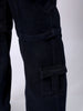 Men's Blue Baggy Solid Mid-Rise Convertible Cargo Denim