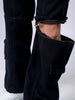 Men's Blue Baggy Solid Mid-Rise Convertible Cargo Denim