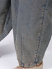 Men's Brown Baggy Solid Mid-Rise Denim Harem Pants
