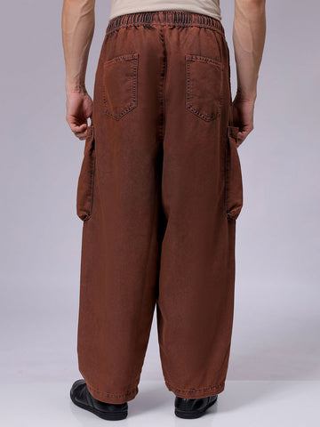 Men's Pink Regular Fit Utility Jeans