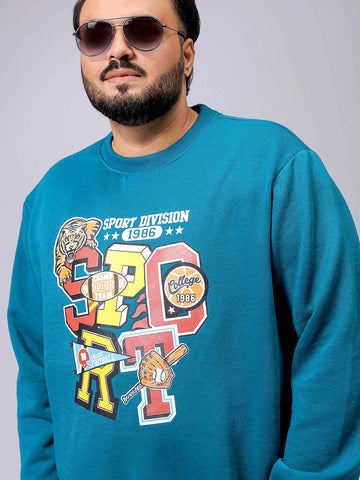 Men's Plus Fit Placement Print Crew Neck Sweatshirt