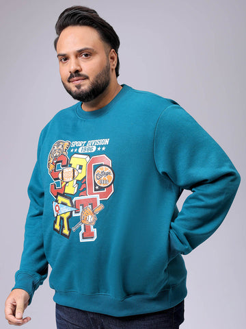 Men's Plus Fit Placement Print Crew Neck Sweatshirt