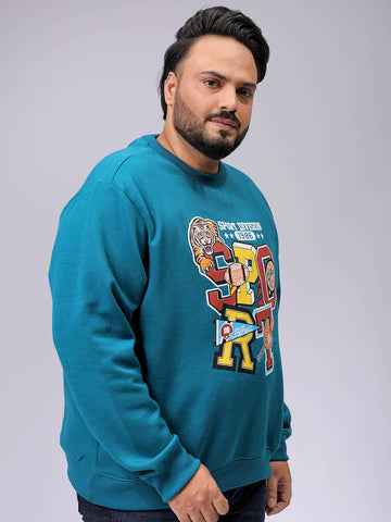 Men's Plus Fit Placement Print Crew Neck Sweatshirt