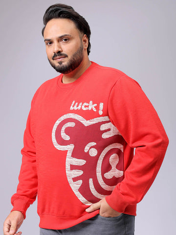 Men's Plus Fit Placement Print Crew Neck Sweatshirt