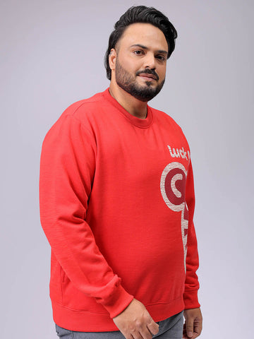 Men's Plus Fit Placement Print Crew Neck Sweatshirt