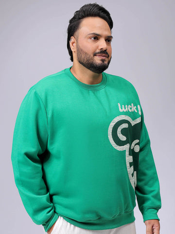 Men's Plus Fit Placement Print Crew Neck Sweatshirt