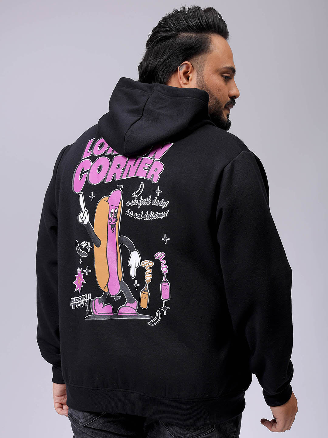 Men's Plus Fit Statement Overhead Hooded Sweatshirt