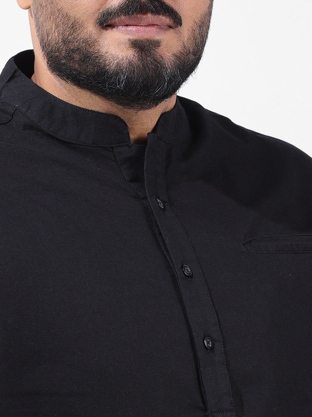 Men's Black Oversized Fit Solid Casual Shirt
