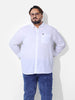 Men's White Oversized Fit Solid Casual Shirt