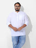 Men's White Regular Fit Solid Casual Shirt