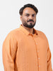 Men's Orange Regular Fit Solid Casual Shirt