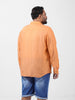 Men's Orange Regular Fit Solid Casual Shirt