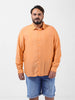 Men's Orange Regular Fit Solid Casual Shirt