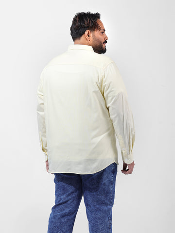 Men's Yellow Regular Fit Solid Casual Shirt