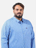 Men's Blue Regular Fit Striped Casual Shirt