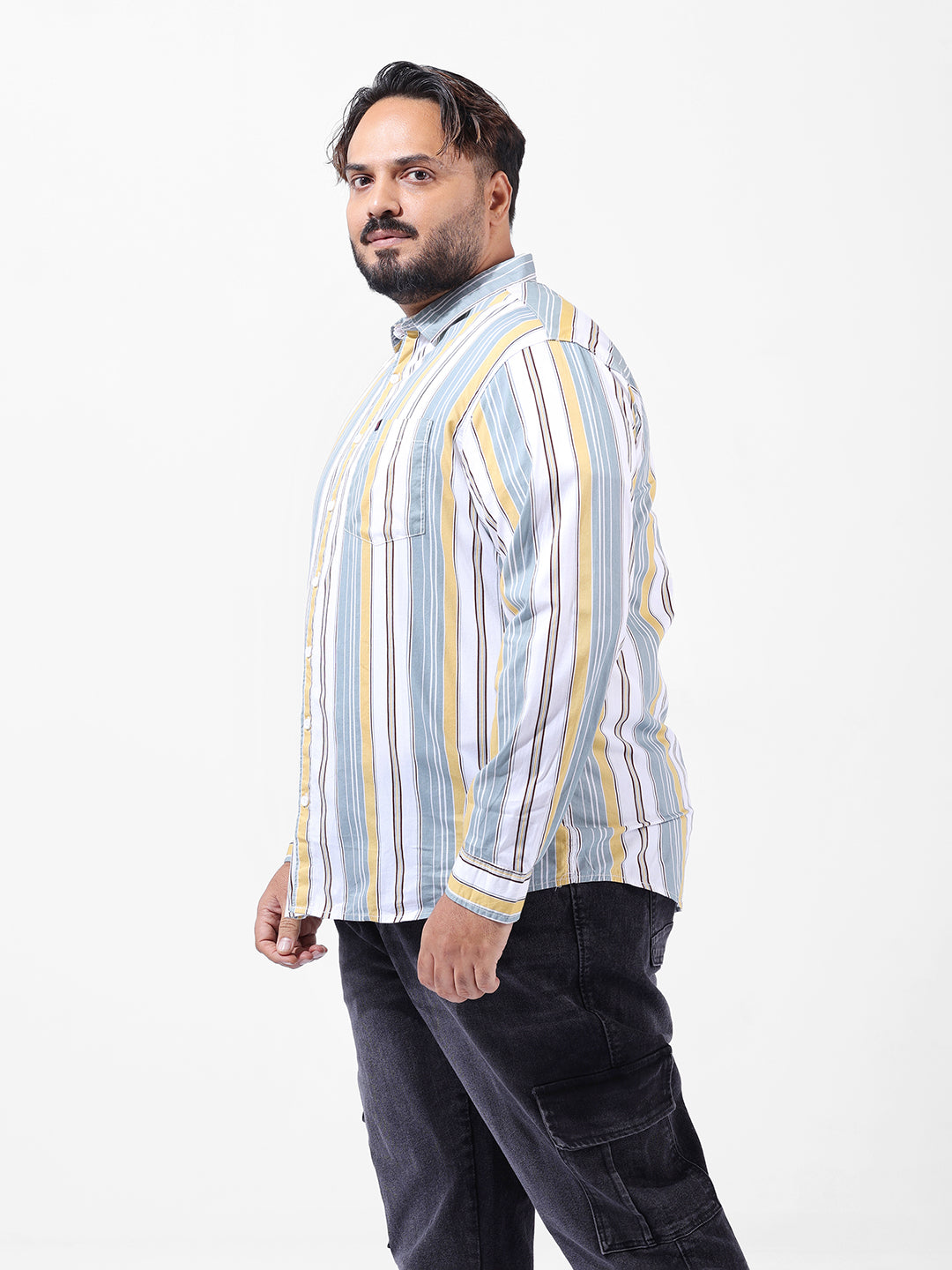 Men's Multicolor Regular Fit Striped Casual Shirt