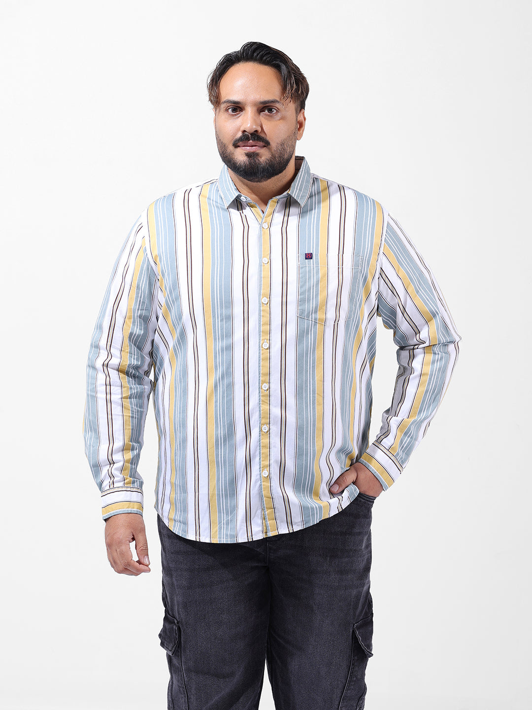 Men's Multicolor Regular Fit Striped Casual Shirt