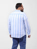 Men's Blue Regular Fit Striped Casual Shirt