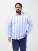 Men's Blue Regular Fit Striped Casual Shirt