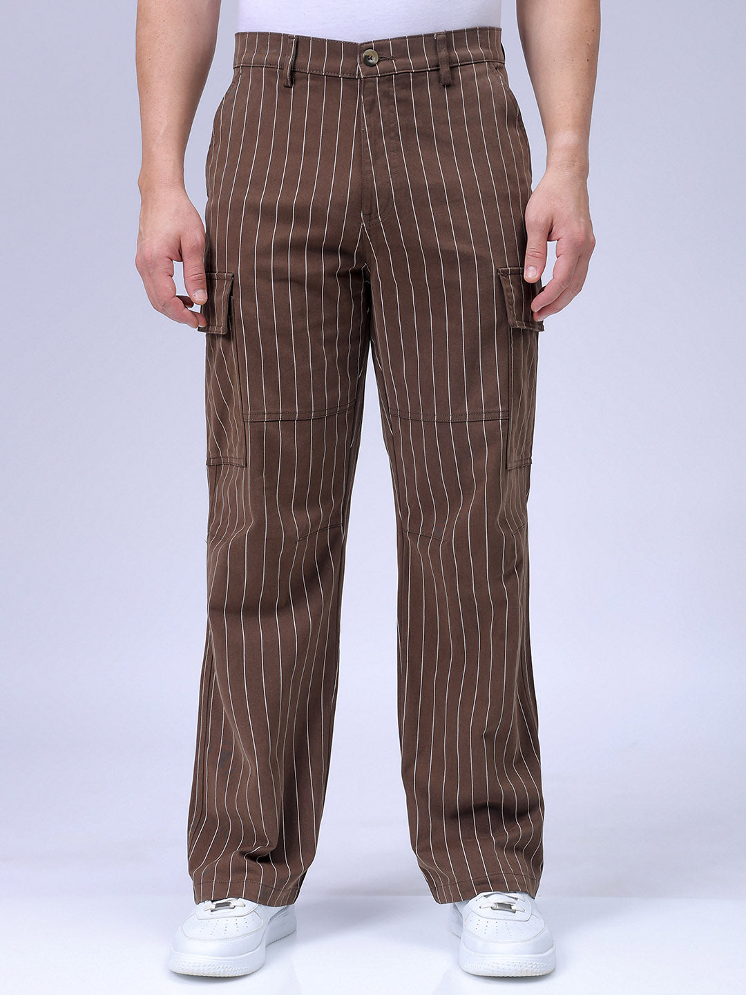Men's Khaki Relaxed Fit Utility Cargo