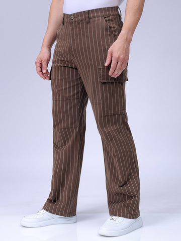 Men's Khaki Relaxed Fit Utility Cargo